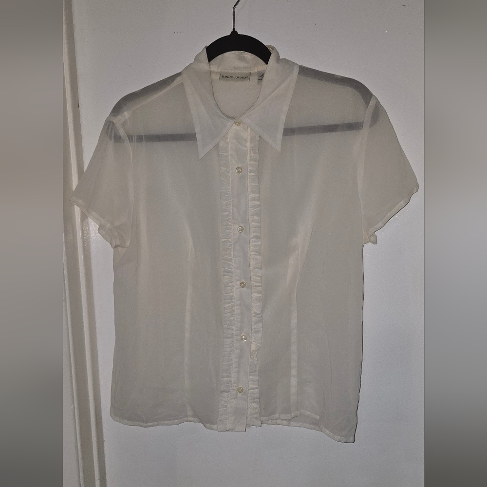 Banana Republic White Button Down Shirt